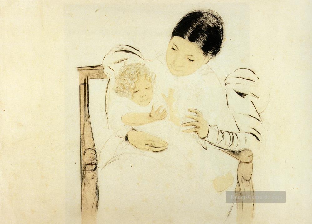 Das Barfüßig Kind Mütter Kinder Mary Cassatt Ölgemälde